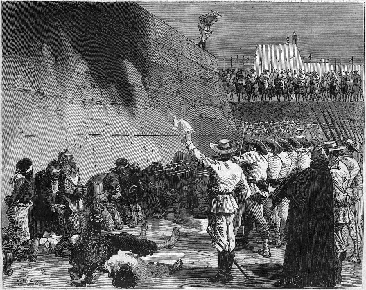 Spansk-amerikanska kriget eller kubanska frihetskriget (1868-1898) mellan Spanien och Nordamerika: den spanska armén avrättade fångarna på det amerikanska fartyget "The Virginius" i Santiago de Cuba i november 1873. "The Virginius Affair" är ett avsnitt av av French School