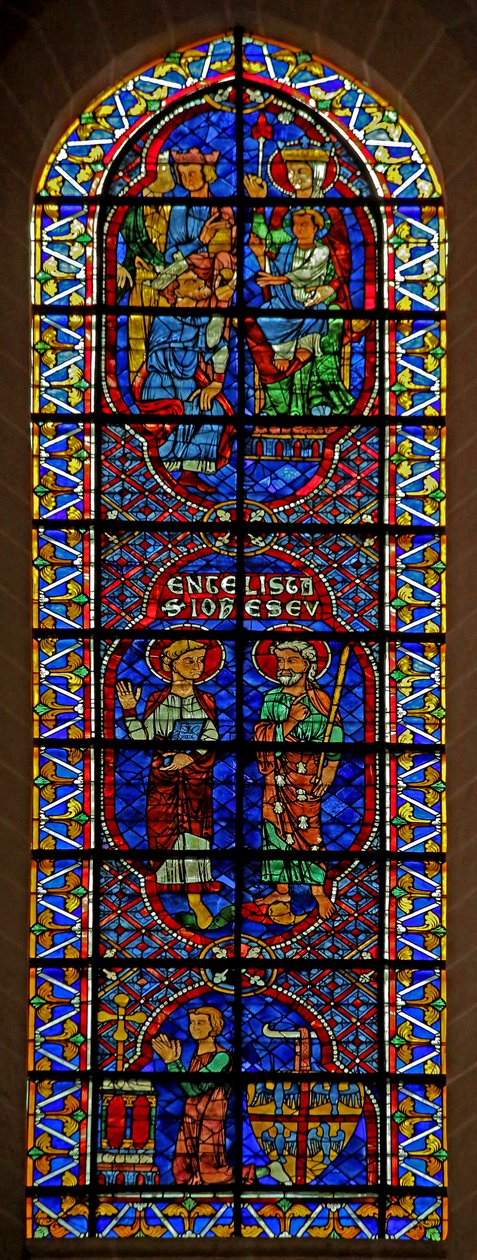 Ss John & James; Tillbedjan av Magi; donator: Bouchard de Marly (w114) av French School