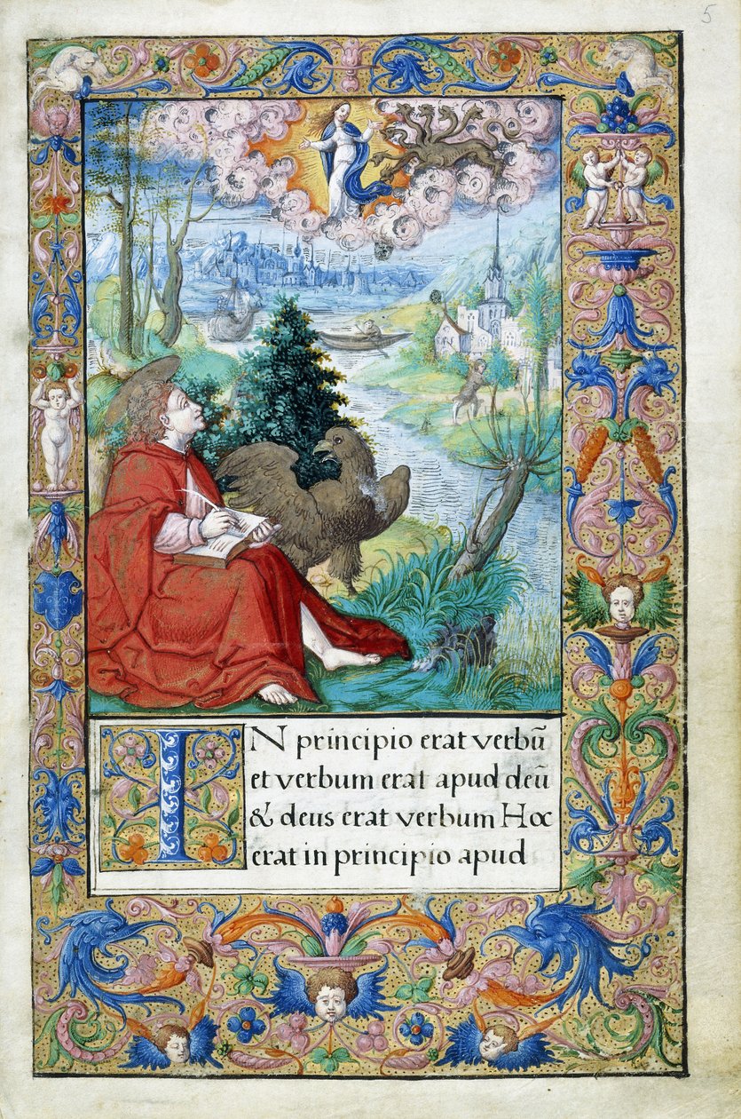 Johannes av Patmos, från en timbok gjord för Francois I, ca 1532-1540 av French School