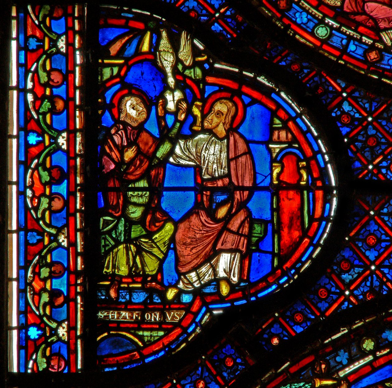 St Anthony: en fågel matar honom och St Paul Anchorite (w30b) av French School