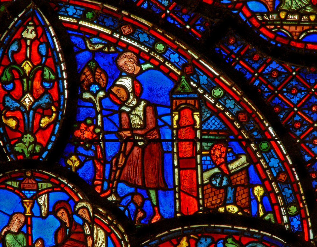 St Anthony: giggar på hans eremitage (w30b) av French School