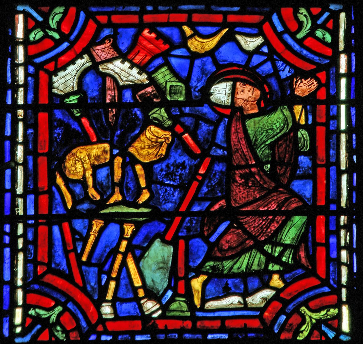 St. Apollinaire: Apollons tempel faller när han ber (w36) av French School