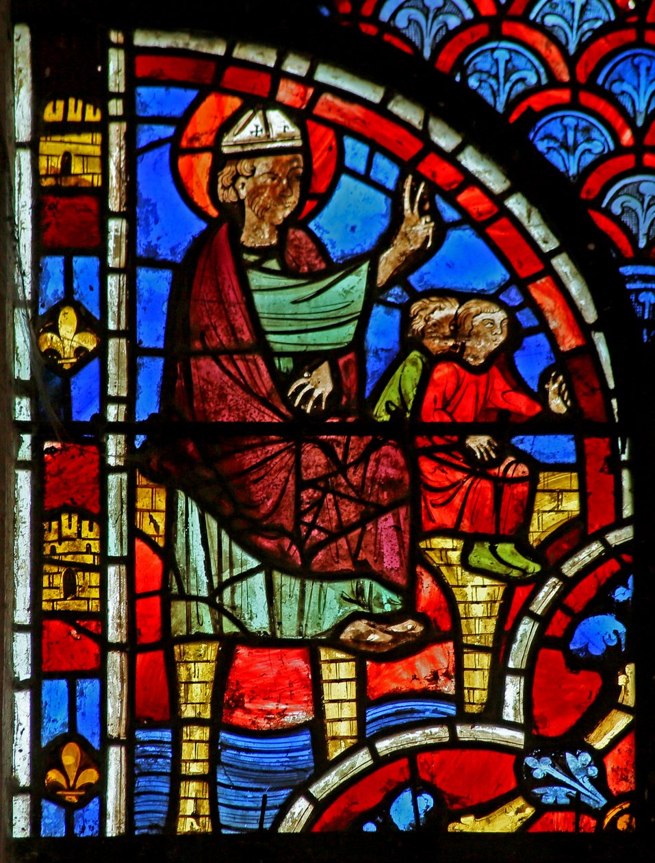 St Blaise predikar och en kung anländer av French School