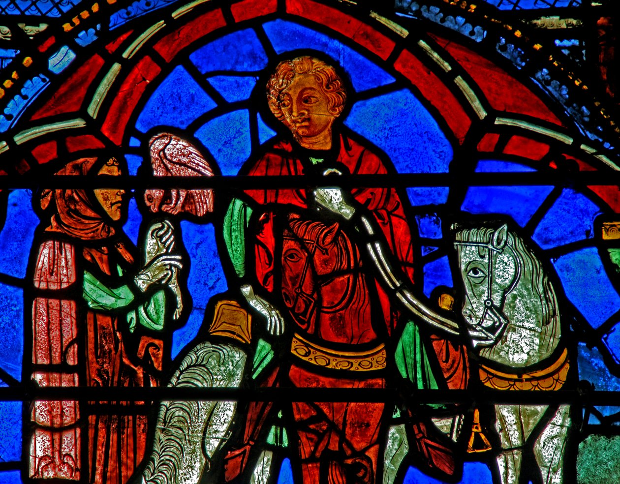 St Cheron fönster: hawking? (w15) av French School