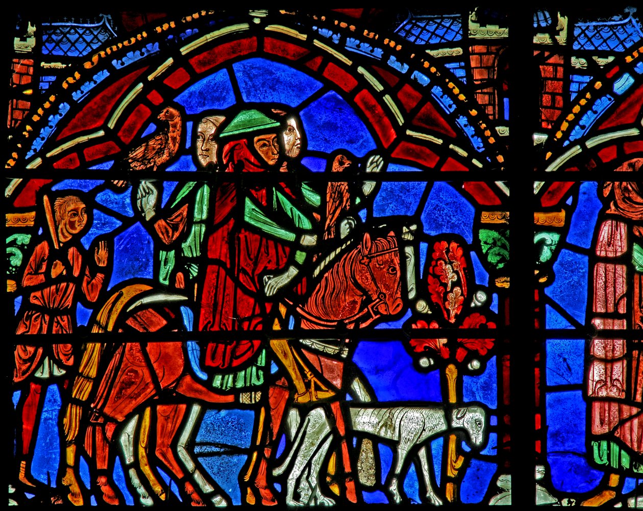 St Cheron window: the princes horse & entourage (w15) av French School