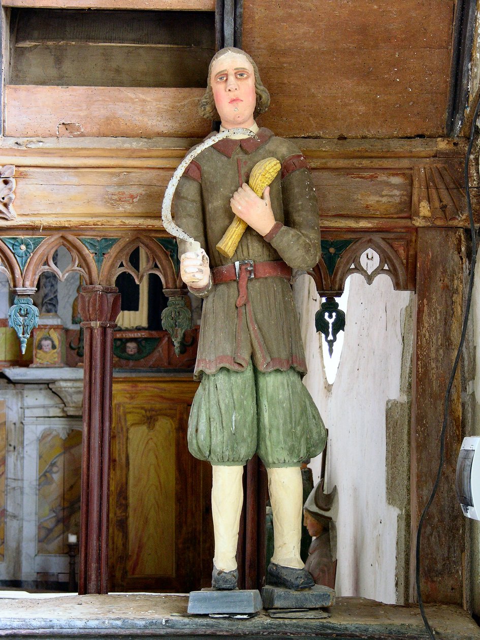 St. Isidore (polykromt trä) av French School
