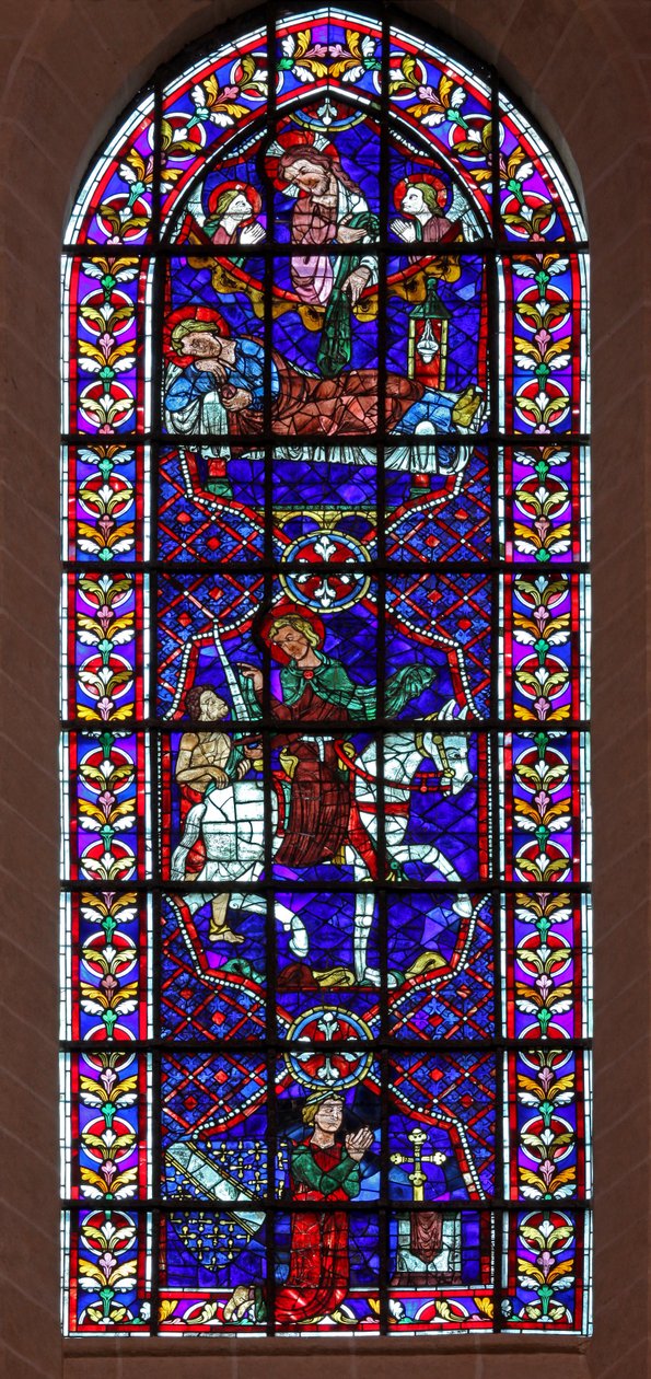 St Martin botar de sjuka och delar sin mantel med en tiggare. Thibault VI, greve av Chartres (w109) av French School