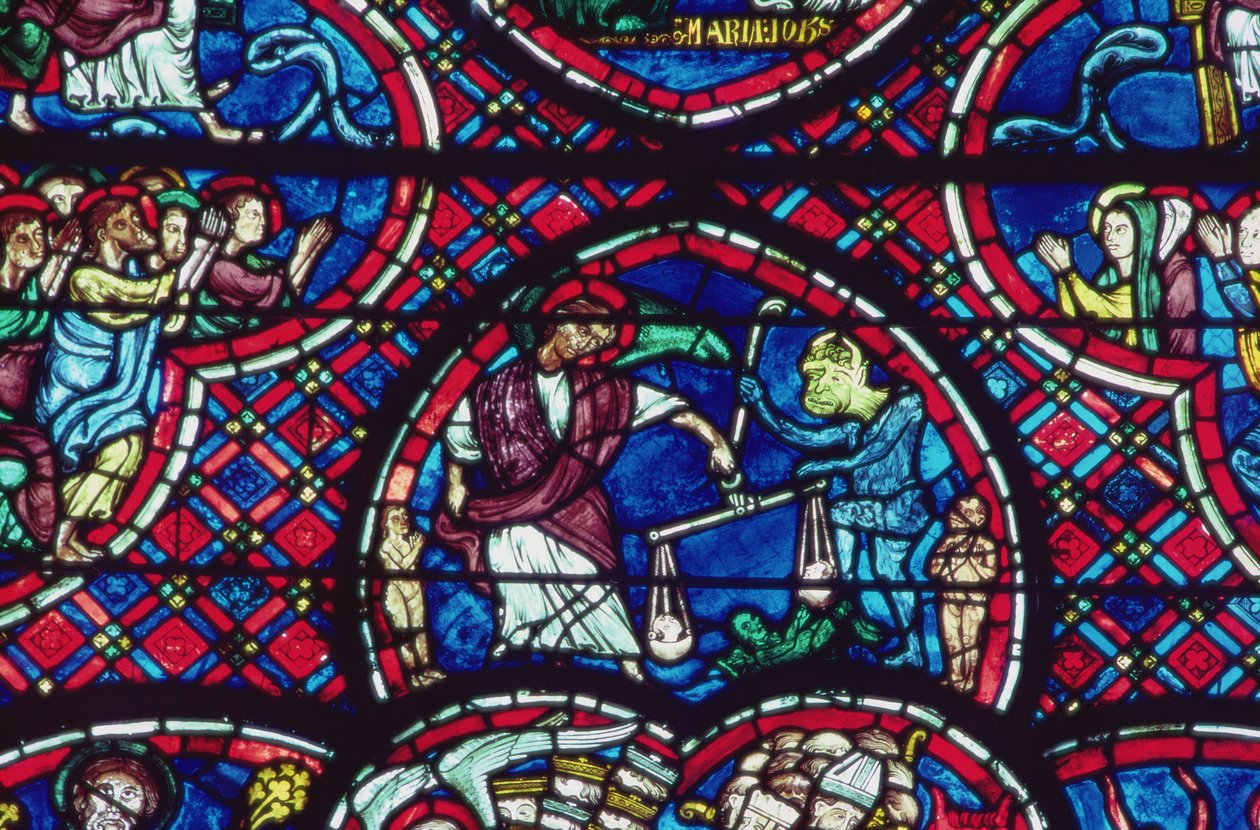 St Michael väger själar, 1200-talet av French School