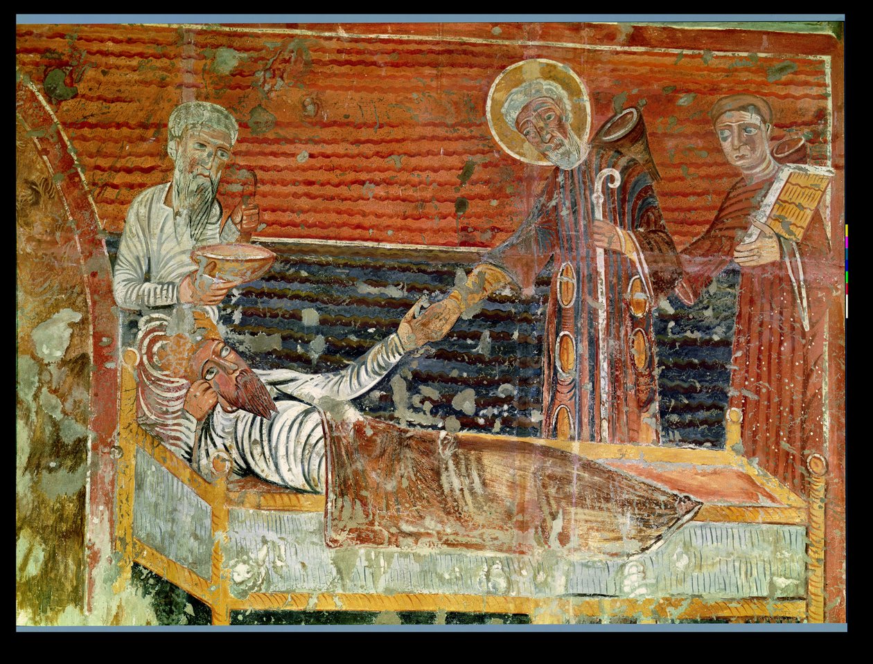 St. Severinus (d.507) botar Clovis I (465-511) kopia av ett original från 1100-talet i Chateau-Landon-kyrkan (se även 240221) av French School