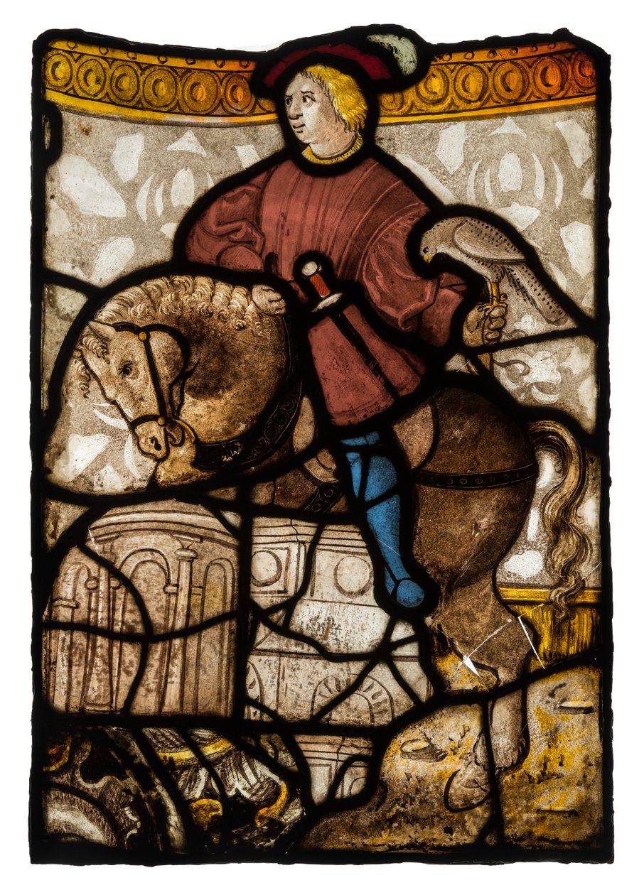 St Thibault of Provins, ca 1500-15 (klart, färgat, målat, färgat glas  bly) av French School