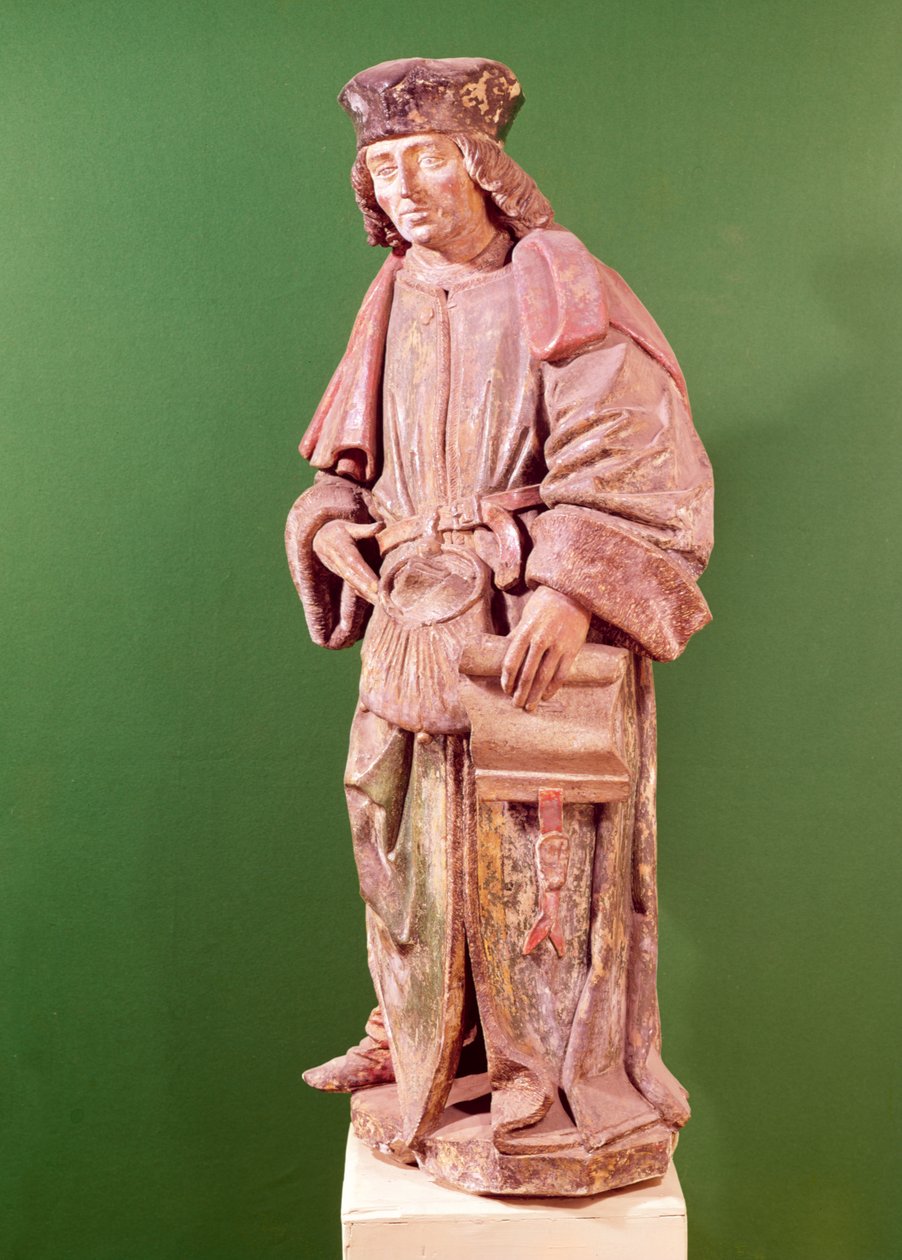 St. Yves de Treguier (1253-1303), från kyrkan St. Martin, Amiens (trä) av French School