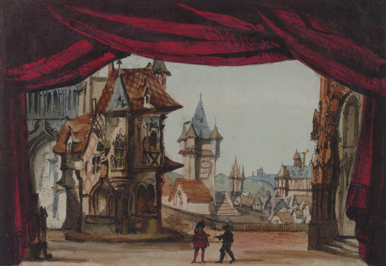Scenografi för La Juive, först uppförd på Parisoperan den 23 februari 1835 (wc på papper) av French School