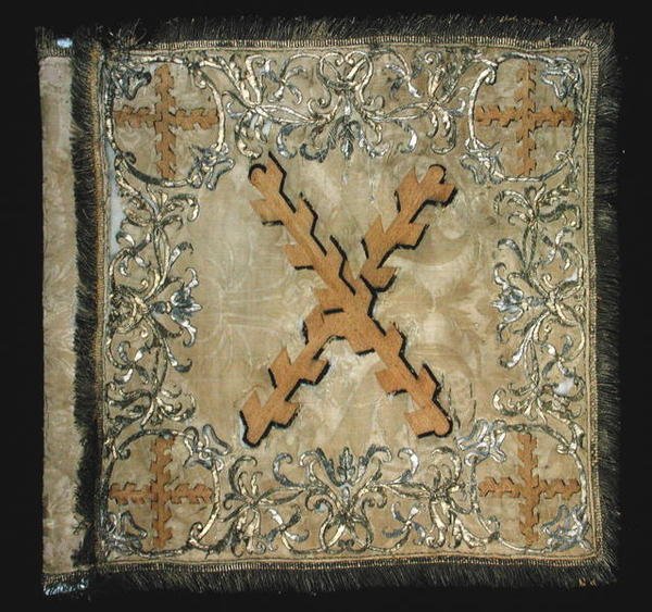 Standard för Bourgognes kavalleriregemente, ca 1750 (broderad damast) av French School