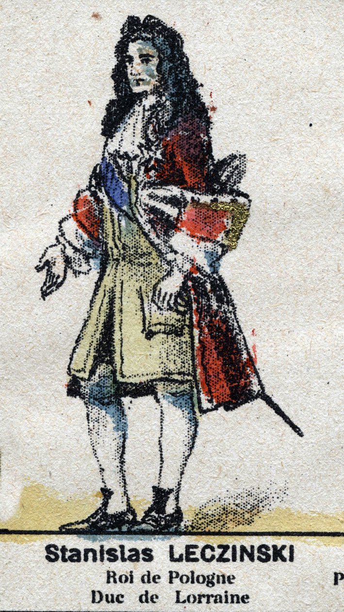 Stanislas I Leszczynski (1677-1766), hertig av Lorraine och Bar, kung av Polon. I "" Galeriede Kings and Queens of France och illustra karaktärer från 1643 till 1895"" Epinal bild. av French School