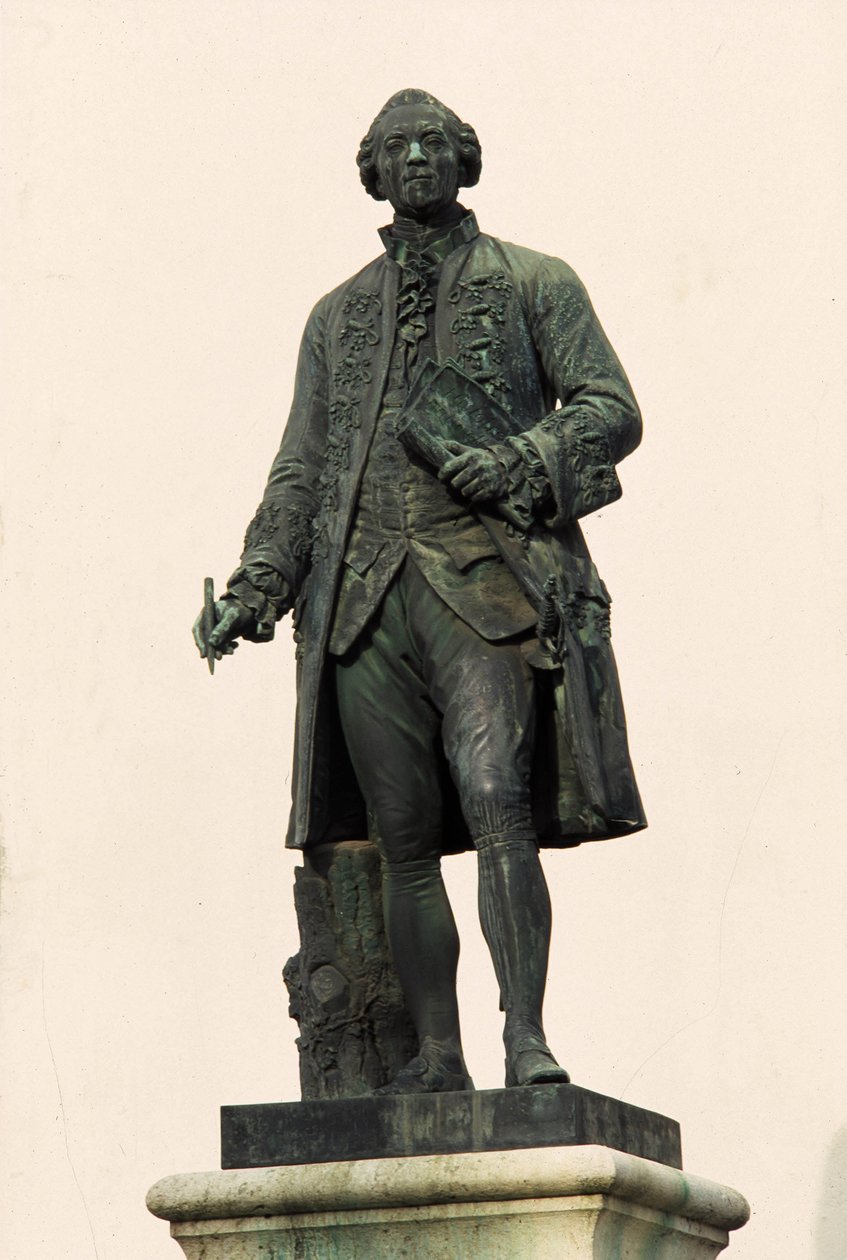Staty av Georges Louis Leclerc, greve av Buffon (1707-1788), Montbard (21 Cote d