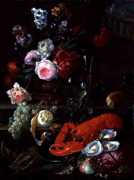 Stilleben med hummer, ca 1700 (olja på duk) av French School