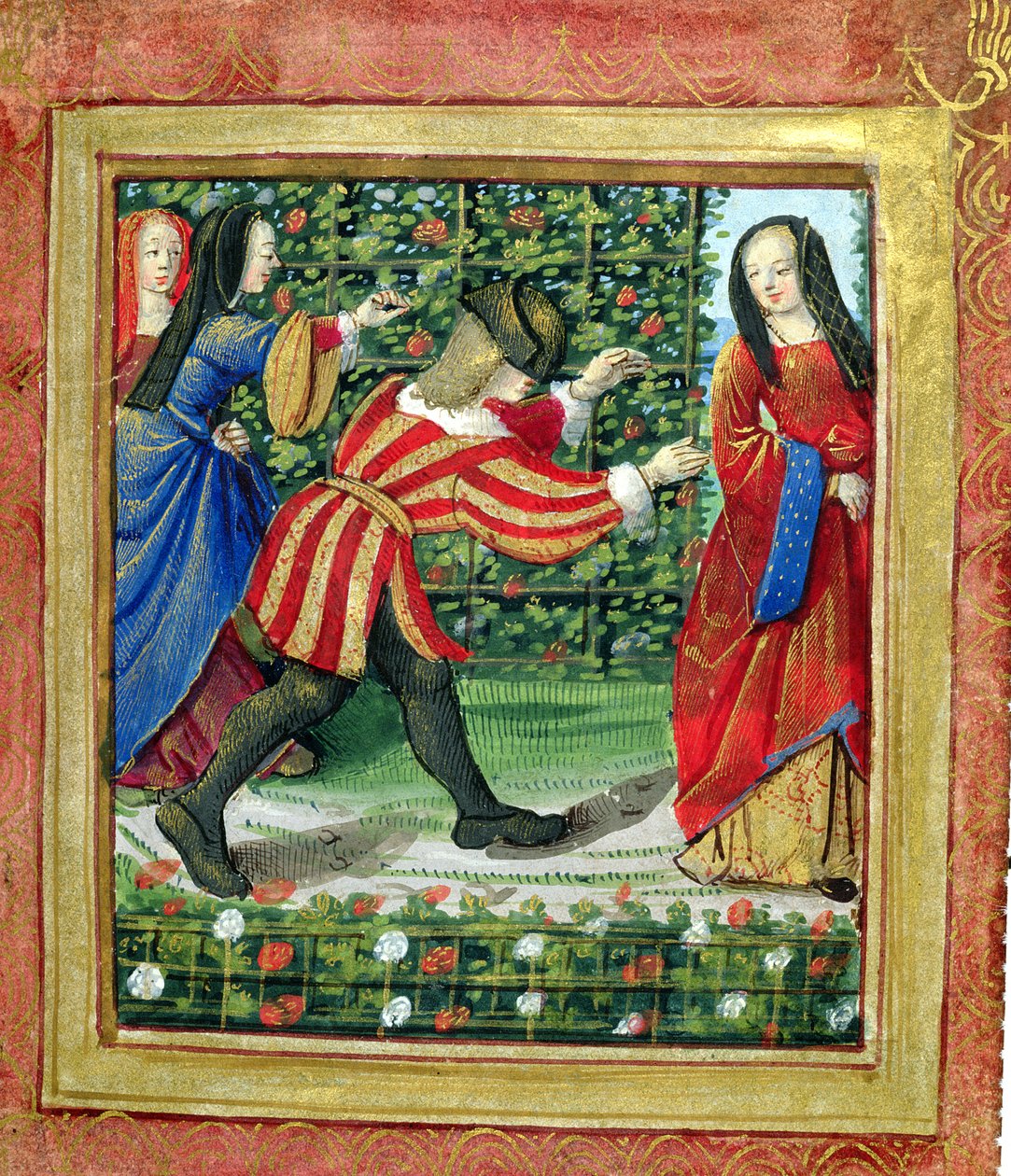 Stowe 955 f.7 Man och kvinna som spelar Blind Man