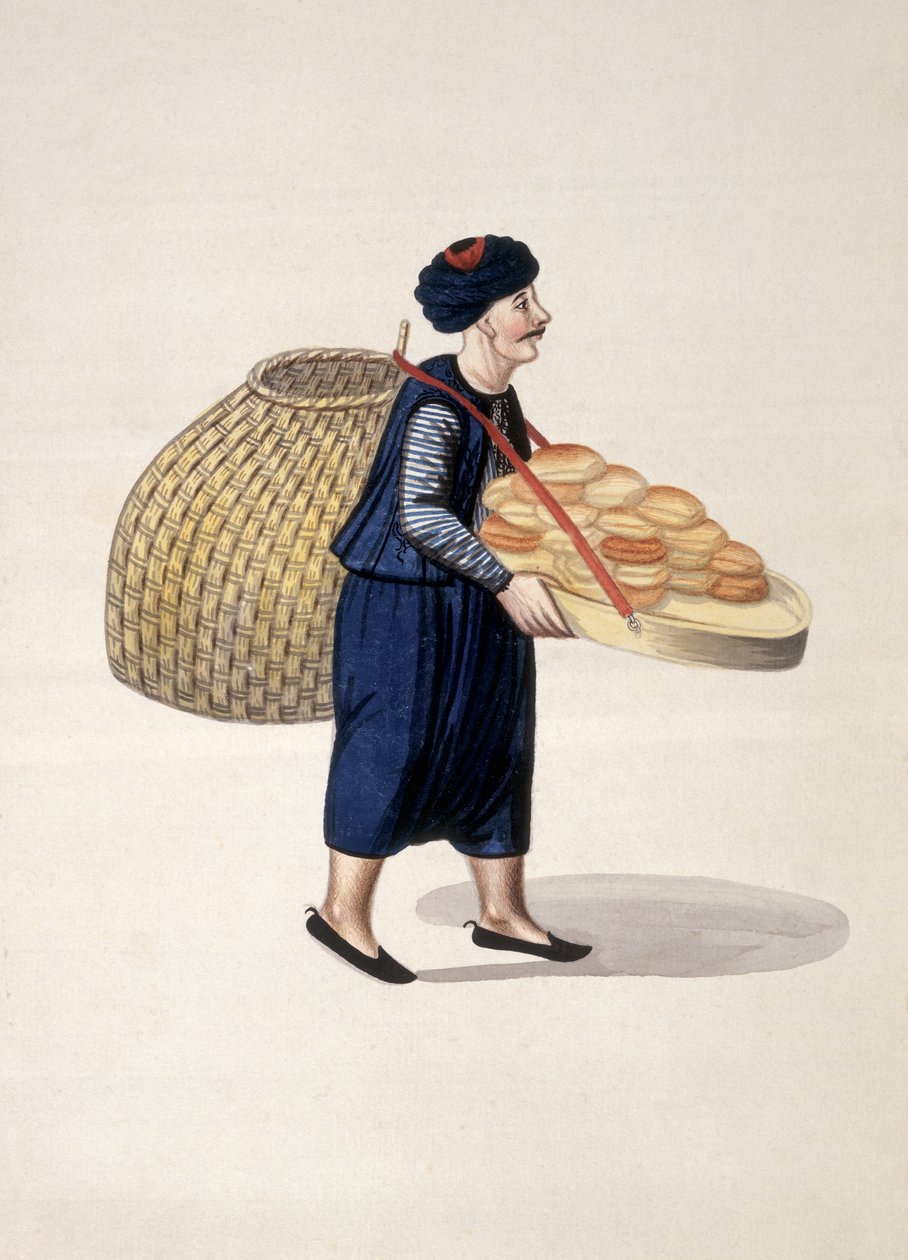 Gatuförsäljare, ottomansk tid, tredje kvartalet av 1700-talet (wc på papper) av French School