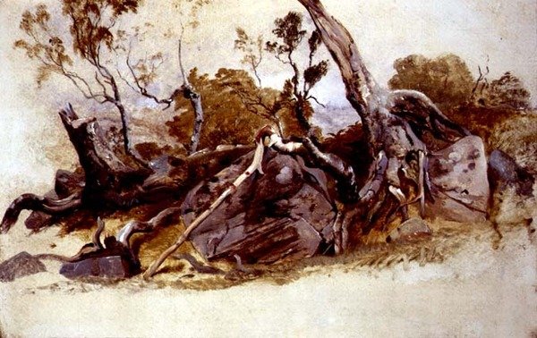 Study of Trees, c.1825 (olja ombord) av French School