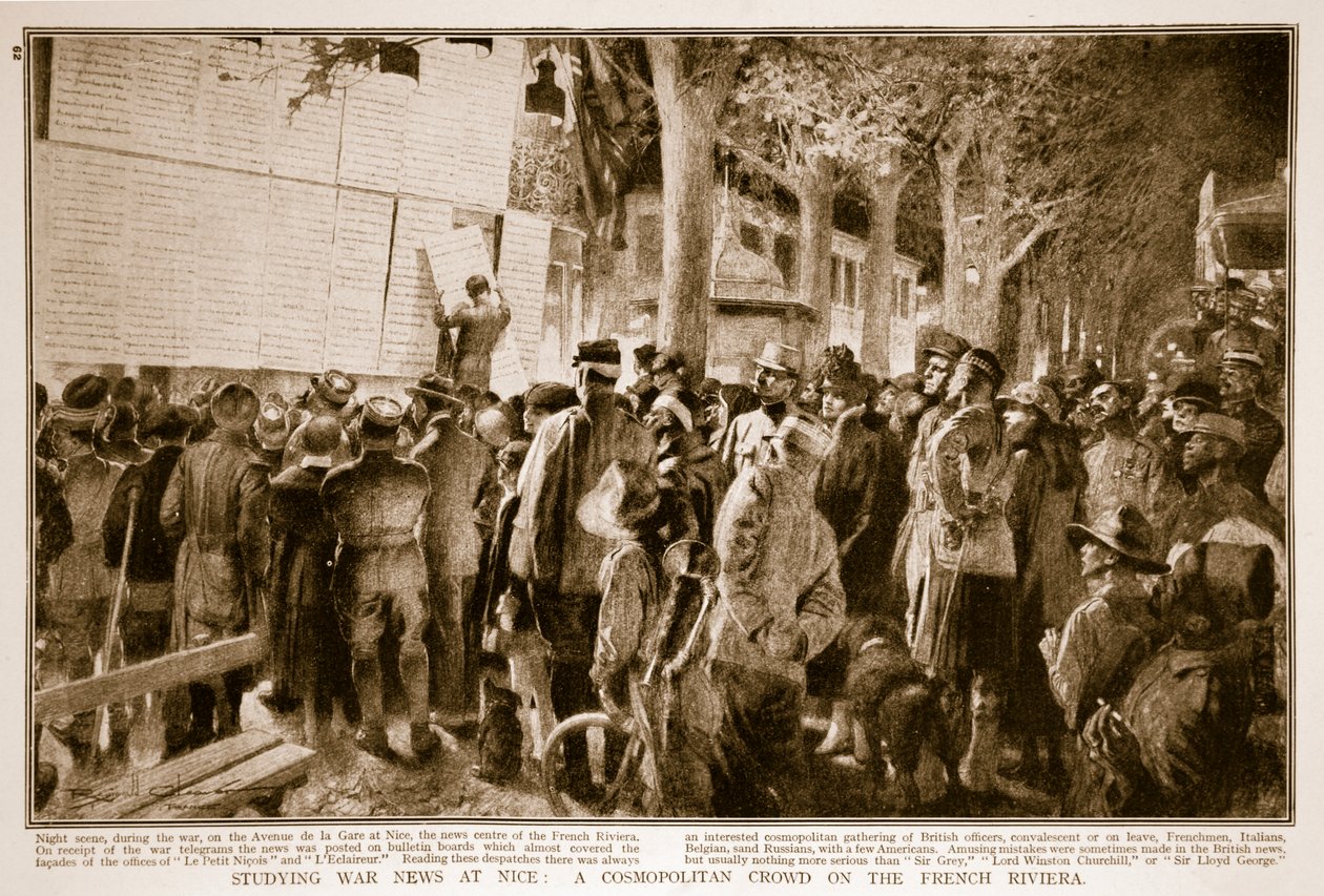 Studerar krigsnyheter i Nice: A Cosmopolitan Crowd on the French Riviera, 1914-19 av French School