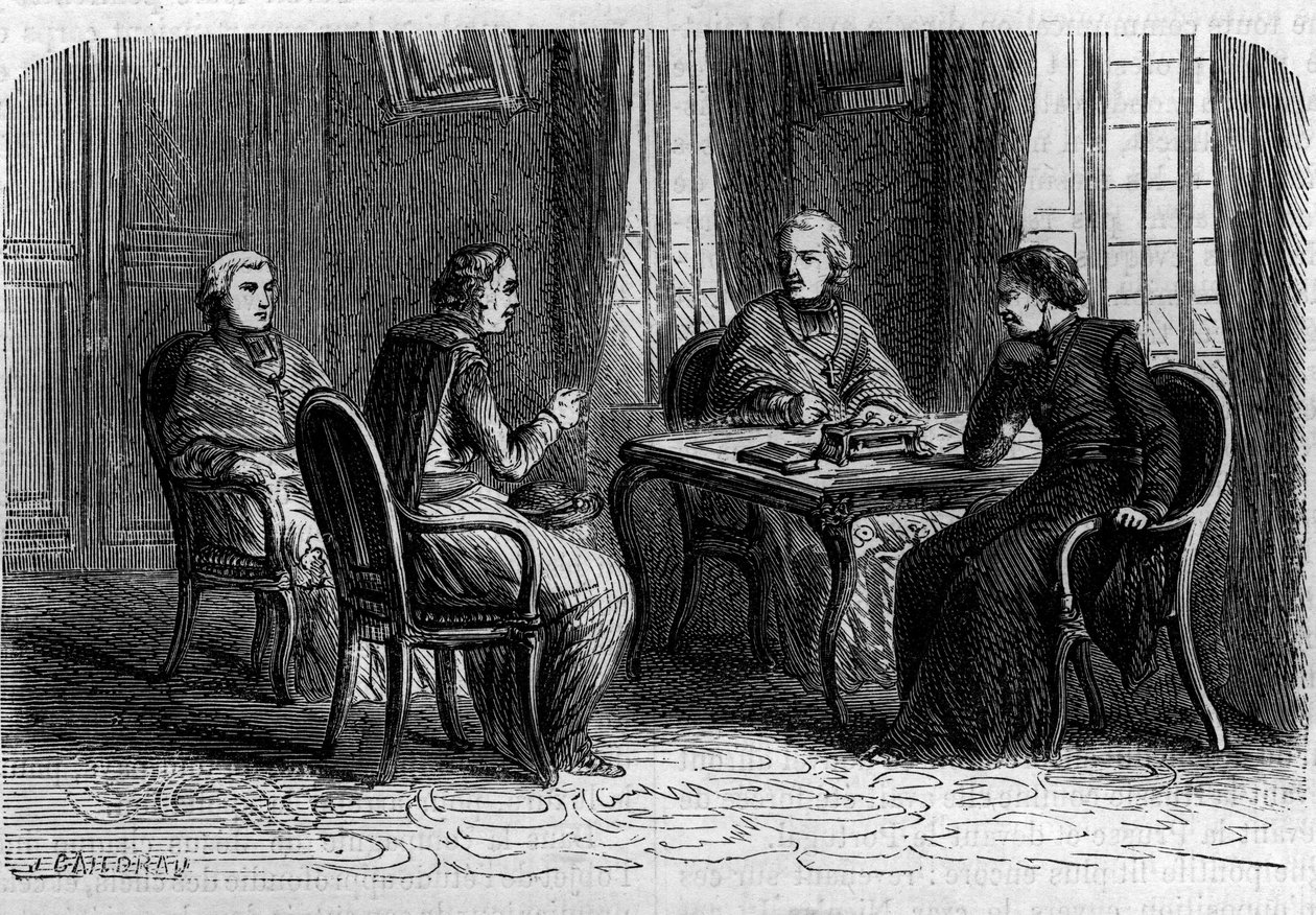 Jesviternas högsta råd under påven Gregoire XVI:s pontifikat (mellan 1831 och 1846). Gravyr i "Histoire des Papes-Rois-Queen and Empereurs a travers les centuries"" av Maurice Lachatre av French School