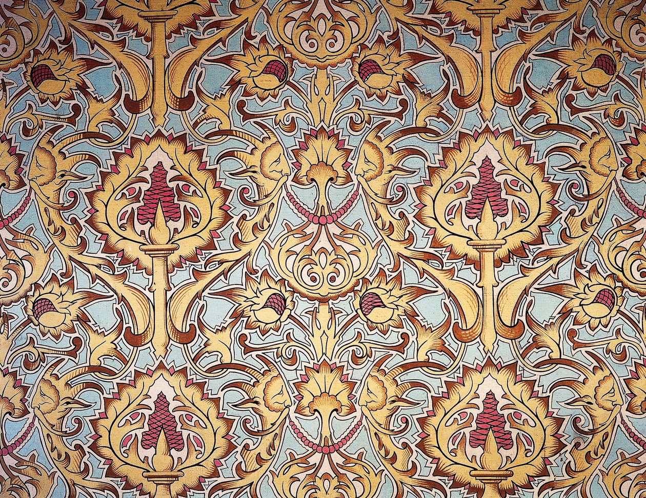Gobeläng från Grand salon av grevinnan av Paris lägenhet, skapad av Maison Nicolle av Nimes, Frankrike av French School