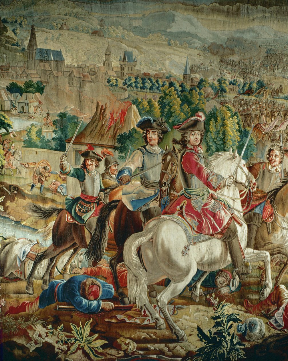 Gobeläng föreställande Karl, hertig av Lothringen under ... (ull och siden) av French School