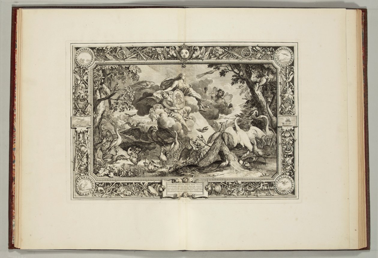 "Kungens gobelänger, där de fyra elementen och de fyra årstiderna är representerade" av Andre Felibien, 1670 av French School