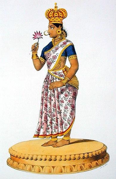 Tchitralekha fru av Kouvera, graverad av C. de Motte (1785-1836) (färg litho) av French School