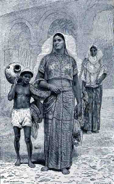 Tehuantepec Women, från The Ancient Cities of the New World, av Claude-Joseph-Desire Charnay, pub. 1887 av French School
