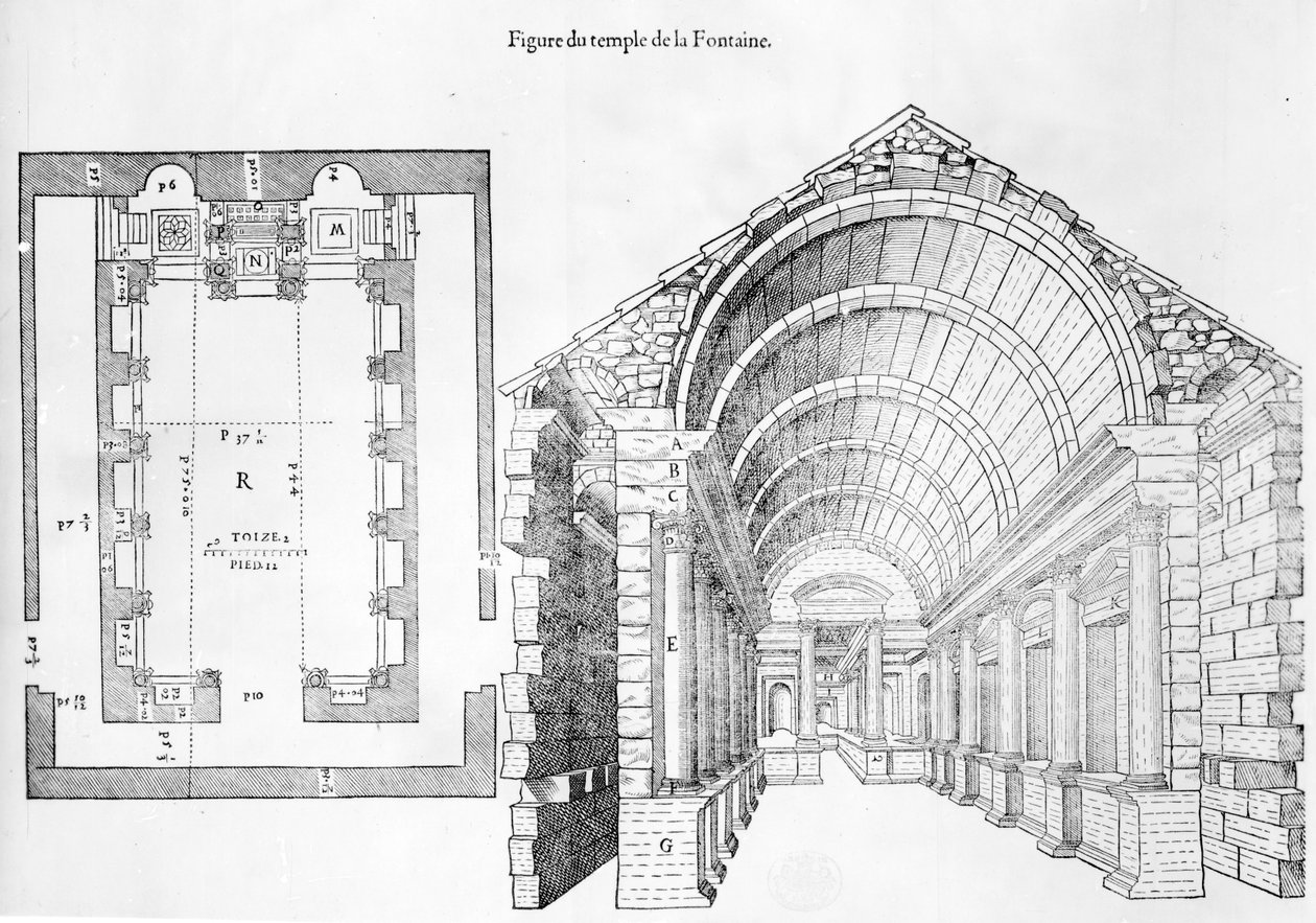 Fontänens tempel, illustration från Discours historial de l