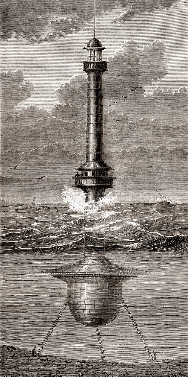 Den flytande fyren från 1800-talet placerad vid ingången till Liverpools hamn, England, från 