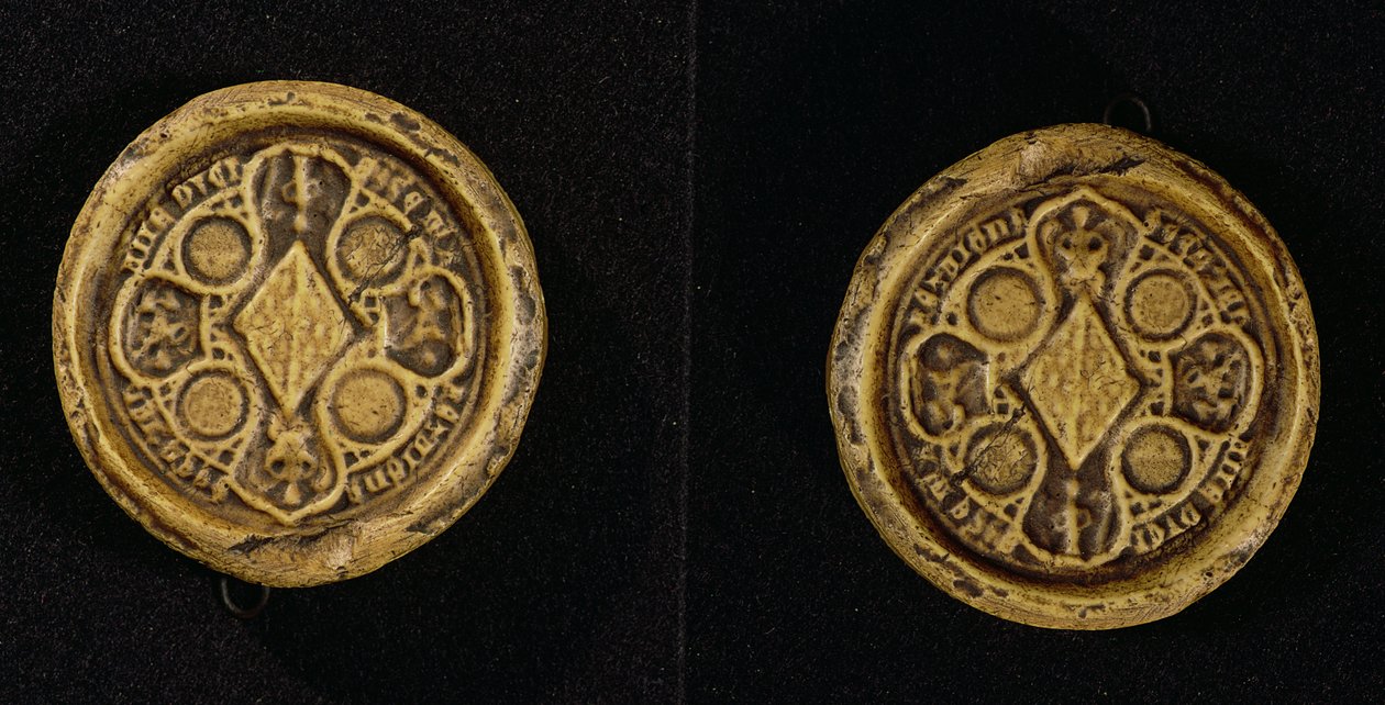 Jeanne de Penthievres vapenförsegel (1319-84) hertiginna av Bretagne och grevinna av Goello, 1369 av French School