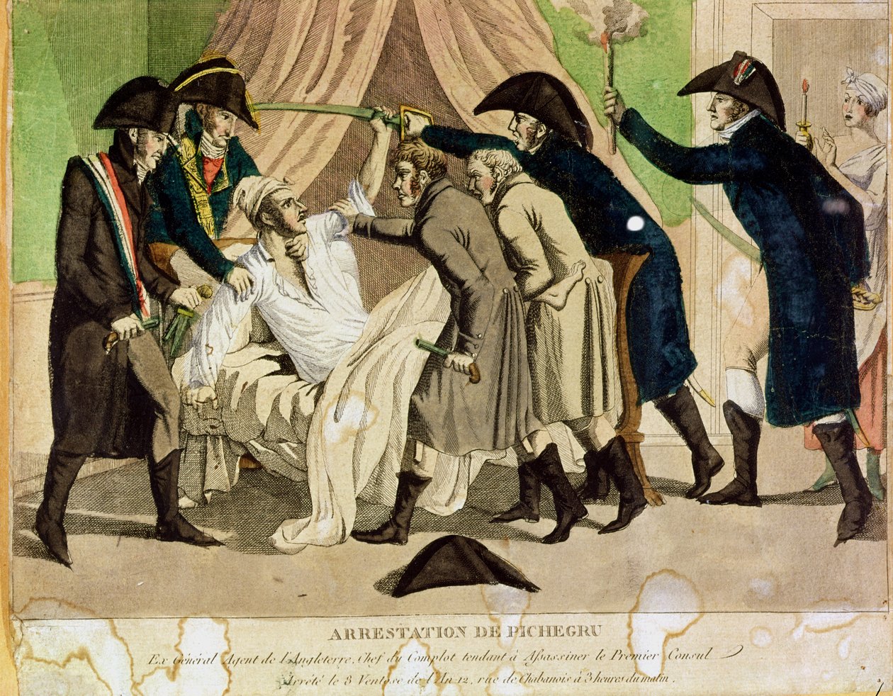 Arresteringen av general Charles Pichegru (1761-1804) tidigt 1800-tal av French School