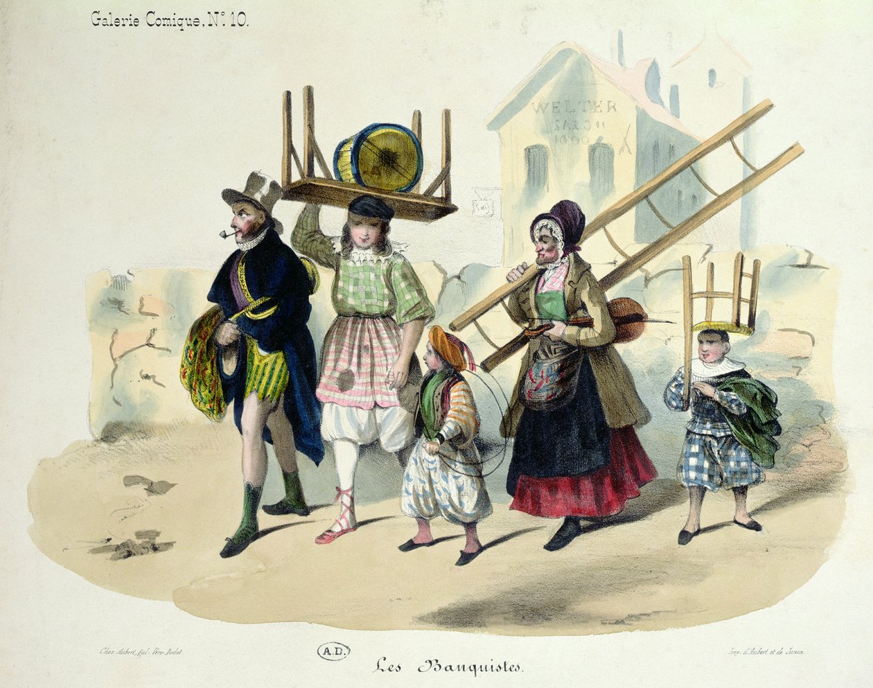 The Banquistes, c.1820-30 av French School