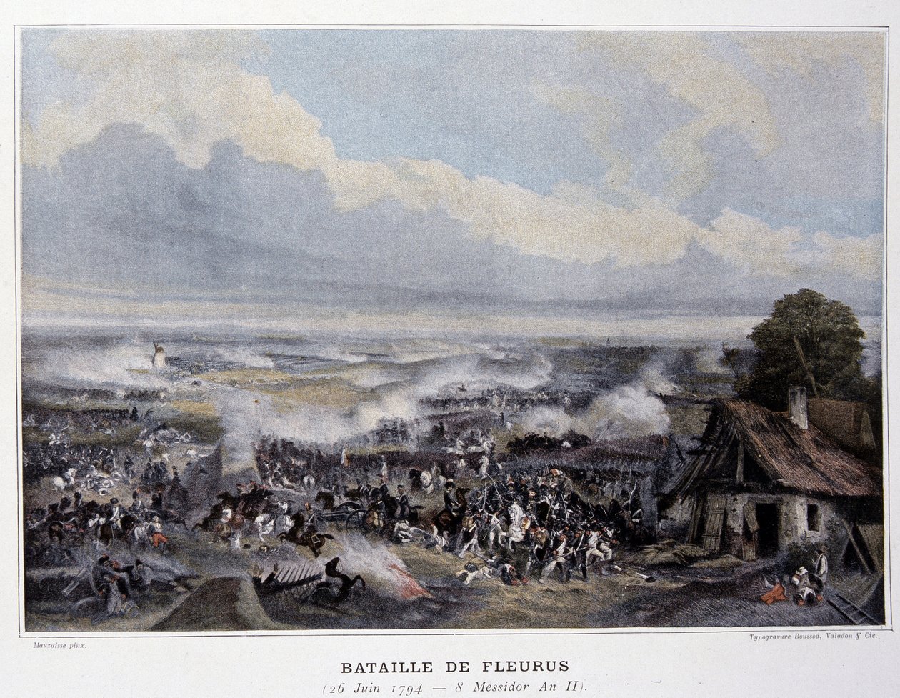 Slaget vid Fleurus 1794 - i "" Battles Napoleonic", sent 1800-tal av French School