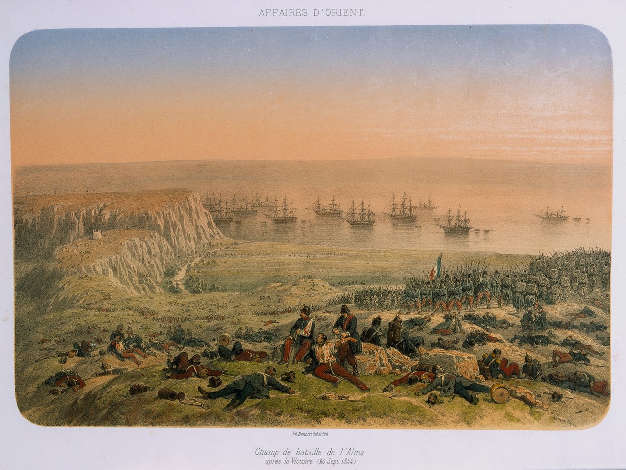 Slagfältet vid Alma efter segern, 20 september 1854 av French School
