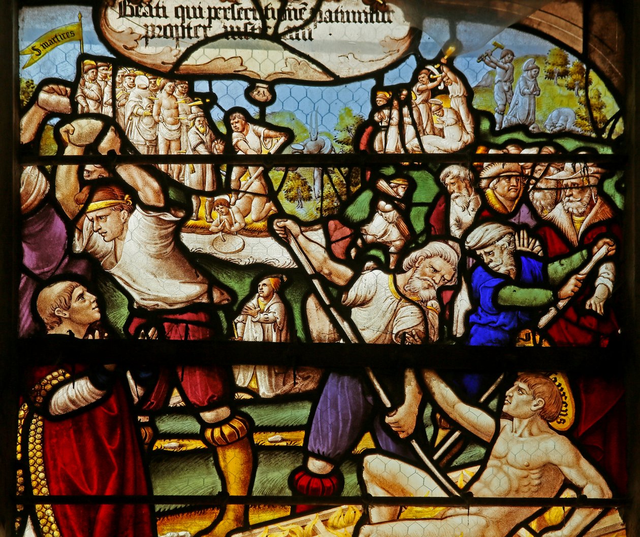 Saligprisningarna: Saliga är de som utsätts för förföljelse för rättfärdighetens skull: St Stephens och St Laurence martyrskap av French School