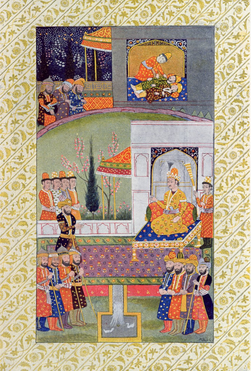 Rättvisans säng, illustration från The Arabian Nights, 1895 (färgstick) av French School