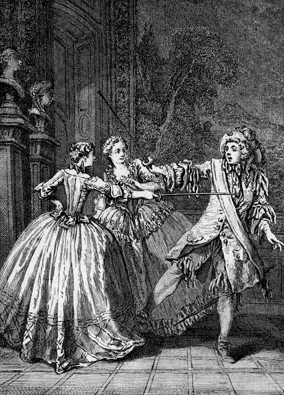 The Bourgeois Gentleman, illustration från en bok av verk av Moliere, 1896 av French School