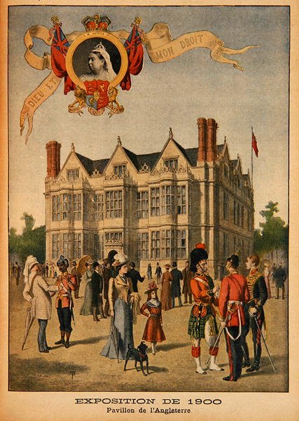 Den brittiska paviljongen vid världsutställningen 1900, Paris, illustration från Le Petit Journal, bilaga illustre, 5 augusti 1900 av French School