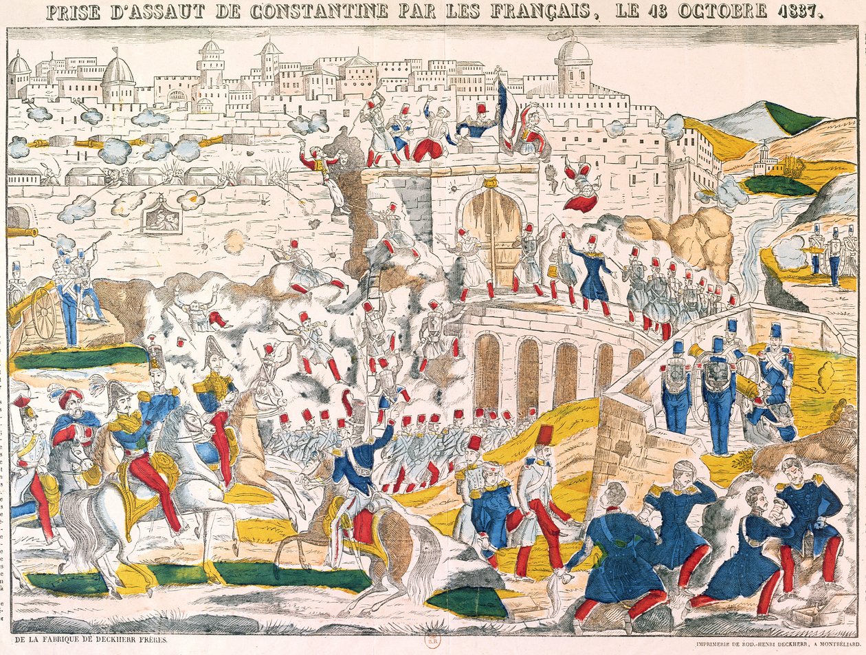 Fransmännens tillfångatagande av Konstantin den 13 oktober 1837 av French School