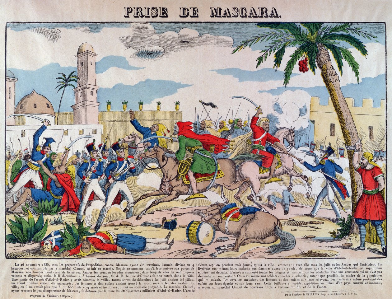 The Capture of Mascara av fransmännen under kommando av Bertrand Clauzel 1835 av French School
