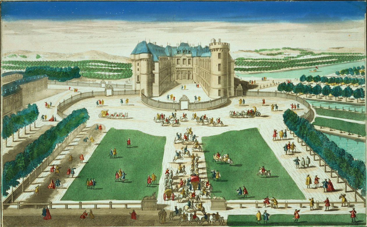 Chateau Rambouillet, graverad av Antoine Aveline (1691-1743) av French School