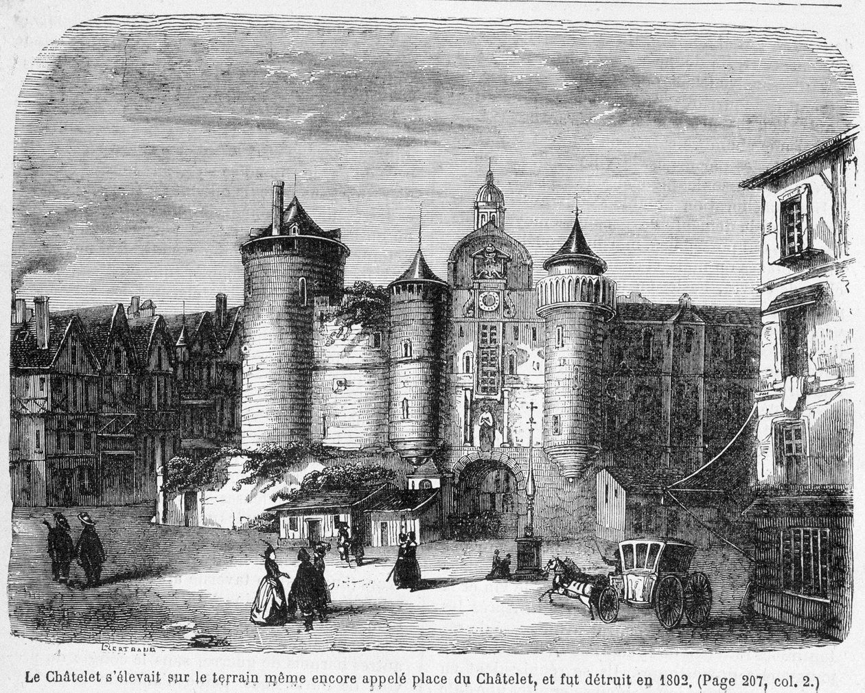 Chatelet på 1700-talet - gravyr av French School