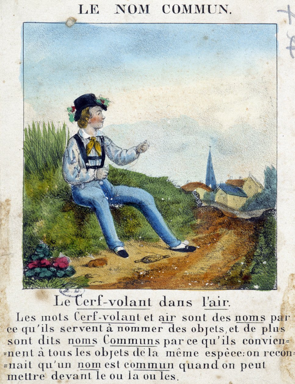Det vanliga namnet (barn som håller en drake) - i "" Grammatik i bilder"" av French School