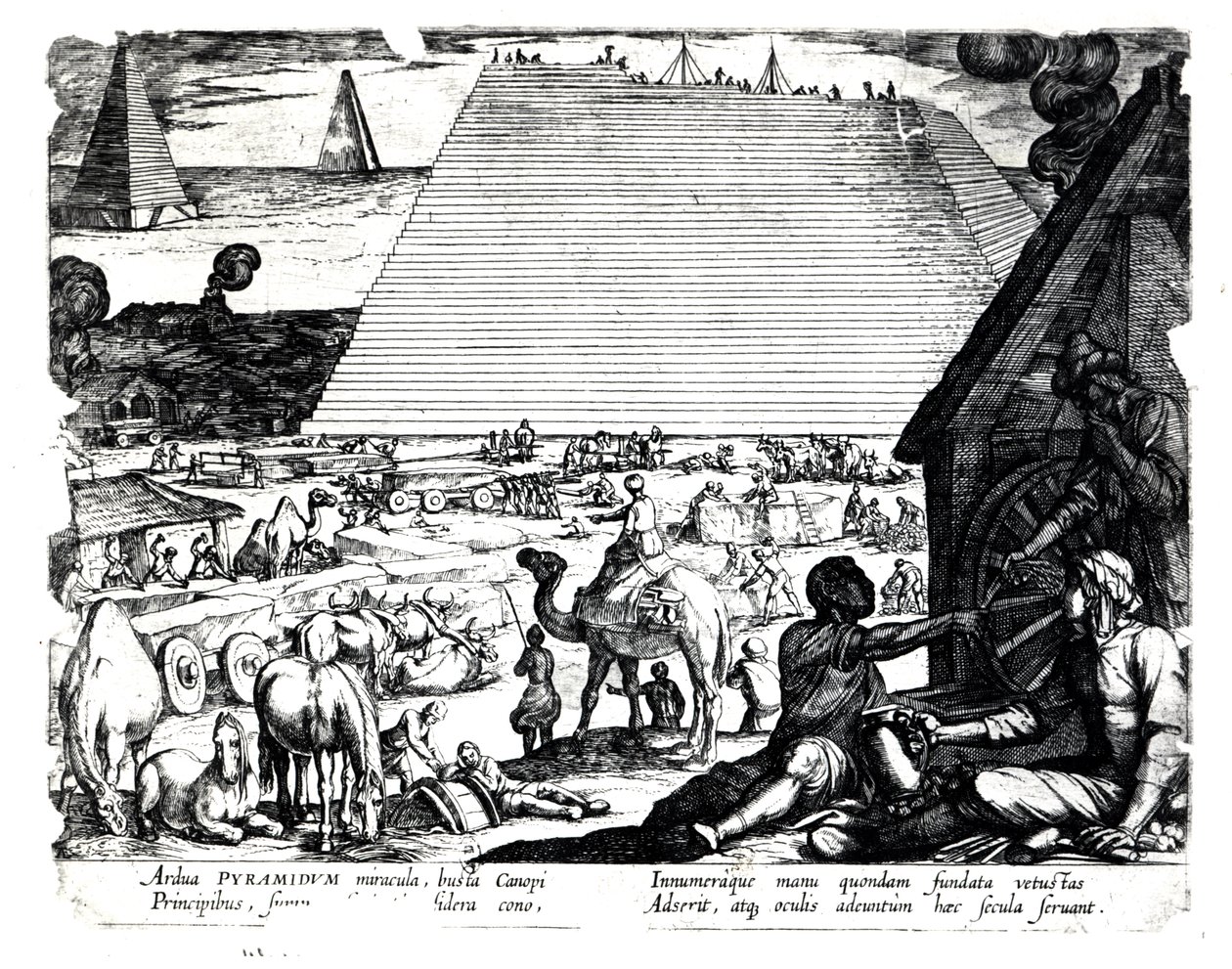 Byggandet av pyramiderna av French School