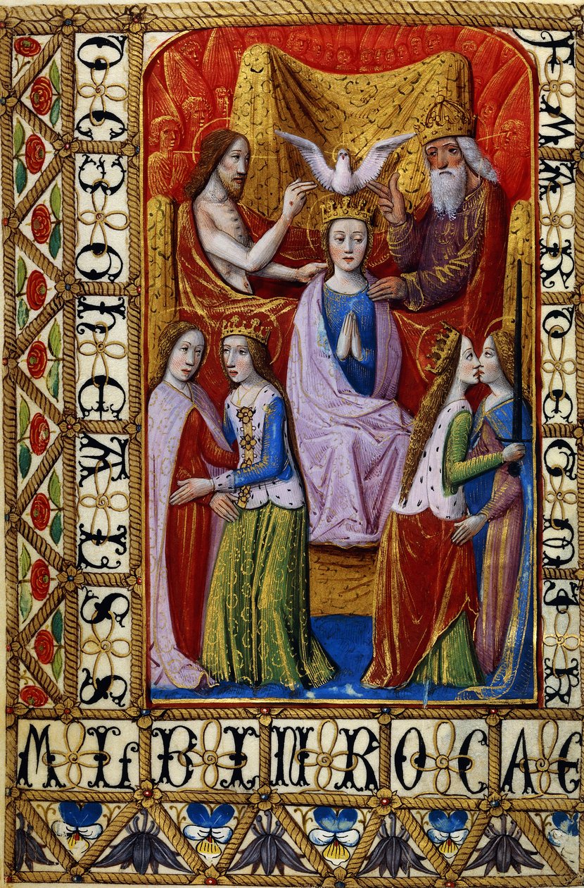 Jungfruns kröning av den heliga treenigheten, c.1500 av French School