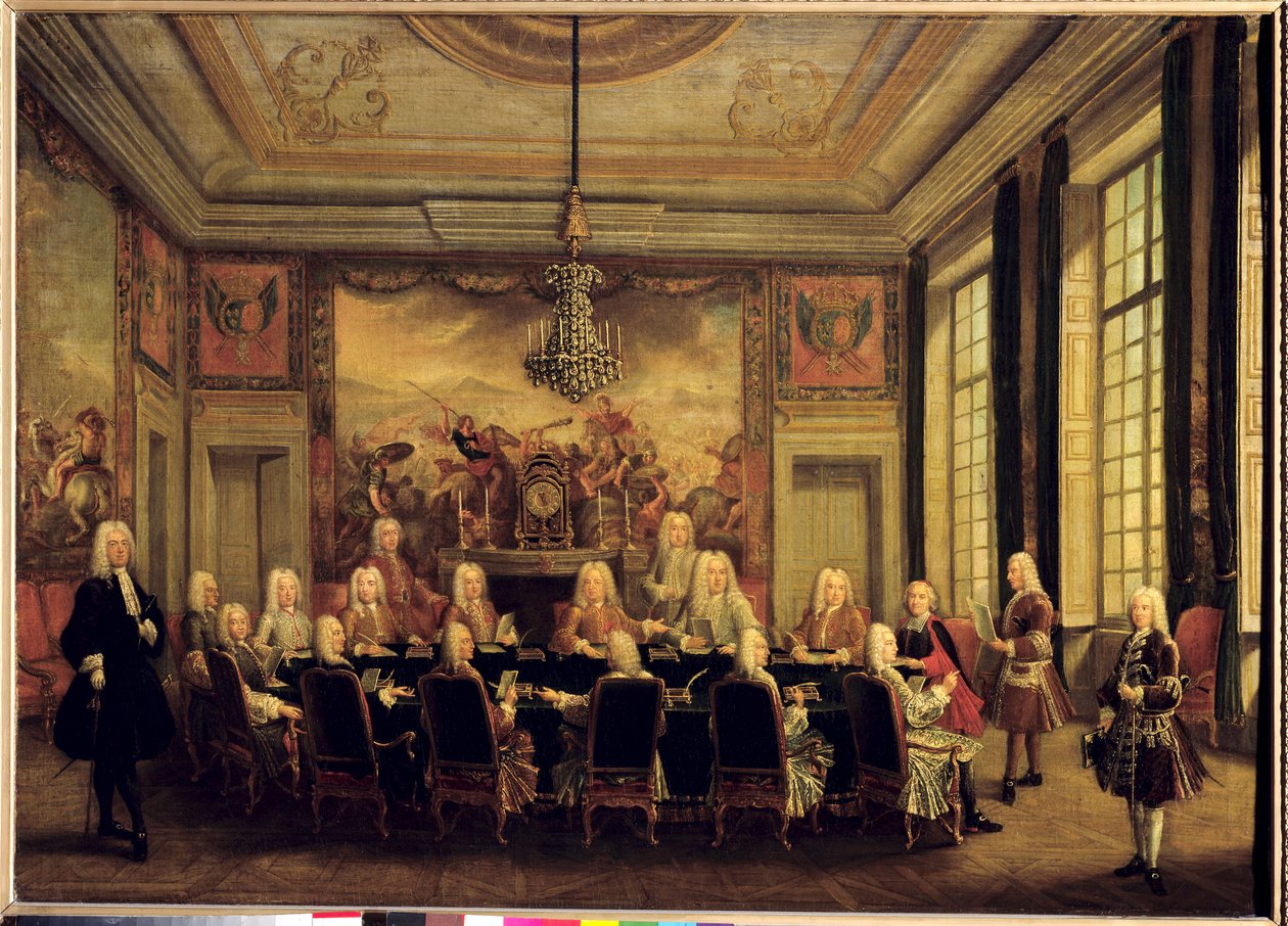 Regenskapsrådet för Ludvig XV:s minoritet (1710-74) av French School