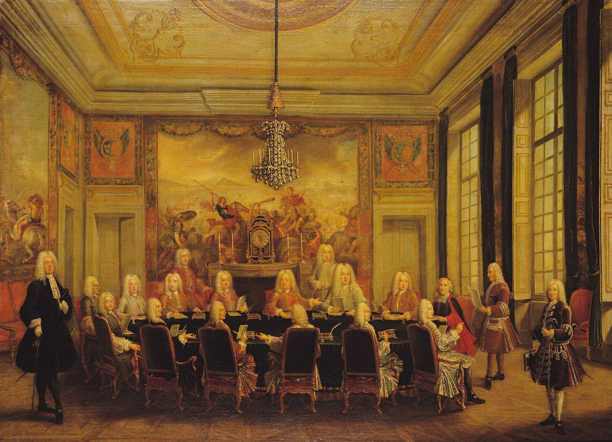 Regenskapsrådet för Ludvig XV:s minoritet (1710-74) 16 september 1715 av French School